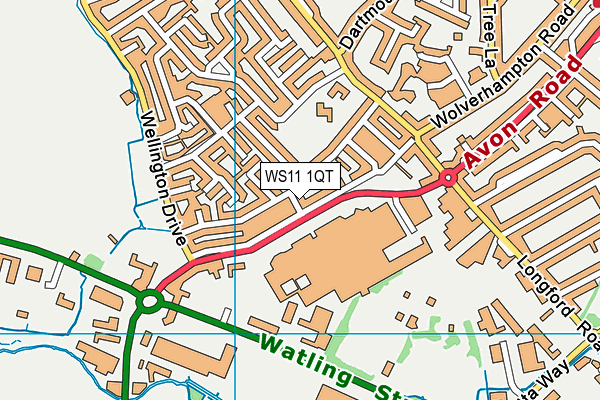 WS11 1QT map - OS VectorMap District (Ordnance Survey) WS11 1QT map - OS VectorMap District (Ordnance Survey)