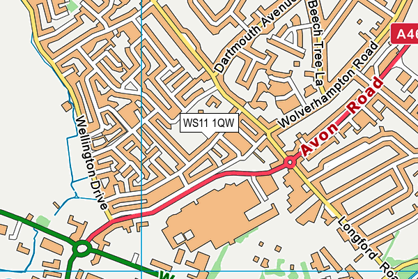 WS11 1QW map - OS VectorMap District (Ordnance Survey) WS11 1QW map - OS VectorMap District (Ordnance Survey)