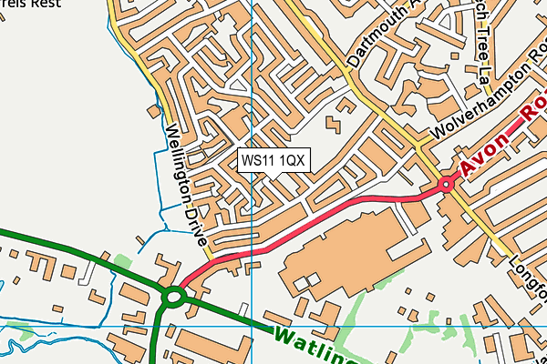 WS11 1QX map - OS VectorMap District (Ordnance Survey) WS11 1QX map - OS VectorMap District (Ordnance Survey)