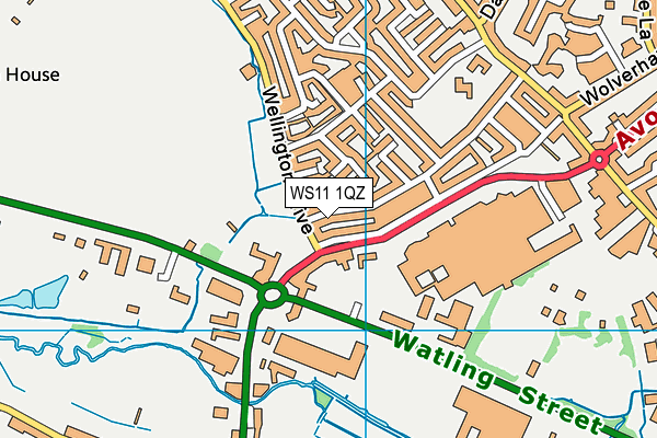 WS11 1QZ map - OS VectorMap District (Ordnance Survey) WS11 1QZ map - OS VectorMap District (Ordnance Survey)