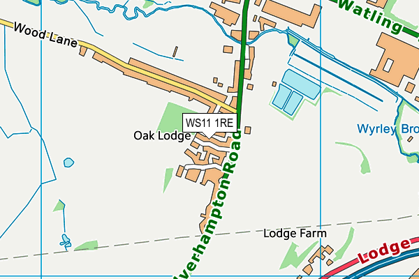 WS11 1RE map - OS VectorMap District (Ordnance Survey) WS11 1RE map - OS VectorMap District (Ordnance Survey)