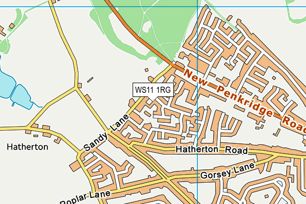 WS11 1RG map - OS VectorMap District (Ordnance Survey)