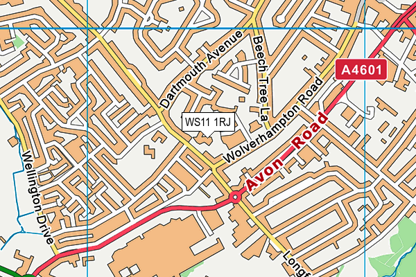 WS11 1RJ map - OS VectorMap District (Ordnance Survey) WS11 1RJ map - OS VectorMap District (Ordnance Survey)