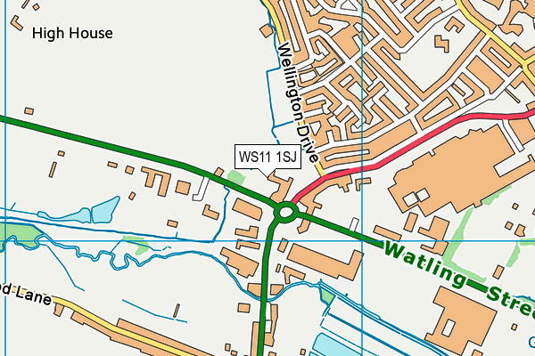 WS11 1SJ map - OS VectorMap District (Ordnance Survey)