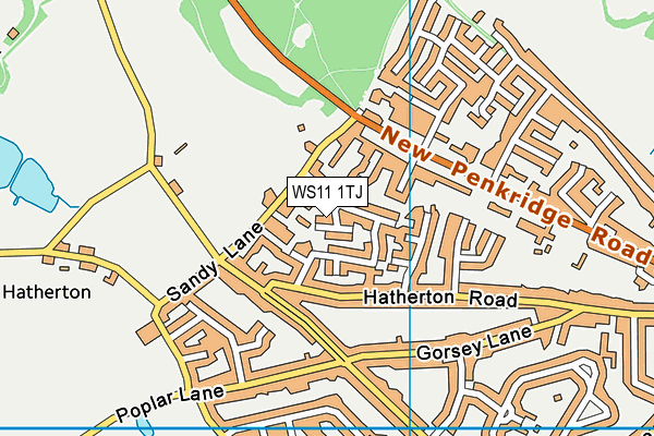 WS11 1TJ map - OS VectorMap District (Ordnance Survey) WS11 1TJ map - OS VectorMap District (Ordnance Survey)