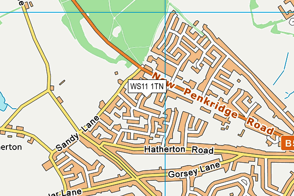 WS11 1TN map - OS VectorMap District (Ordnance Survey) WS11 1TN map - OS VectorMap District (Ordnance Survey)