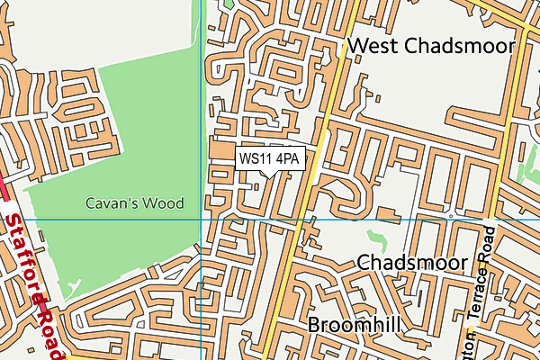 WS11 4PA map - OS VectorMap District (Ordnance Survey) WS11 4PA map - OS VectorMap District (Ordnance Survey)