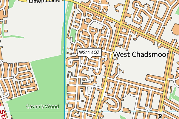 WS11 4QZ map - OS VectorMap District (Ordnance Survey) WS11 4QZ map - OS VectorMap District (Ordnance Survey)