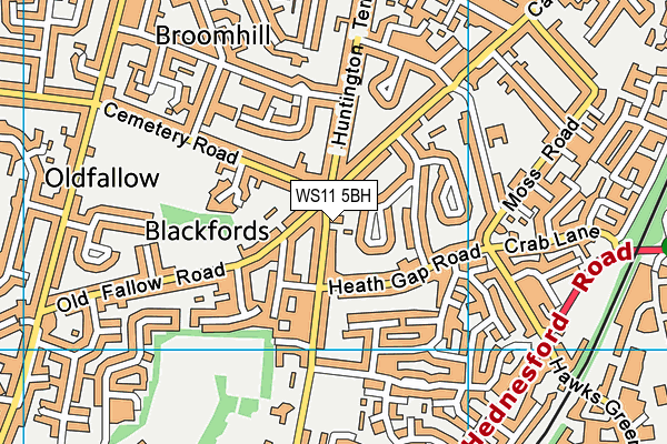 WS11 5BH map - OS VectorMap District (Ordnance Survey) WS11 5BH map - OS VectorMap District (Ordnance Survey)