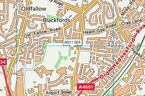 WS11 5EA map - OS VectorMap District (Ordnance Survey) WS11 5EA map - OS VectorMap District (Ordnance Survey)