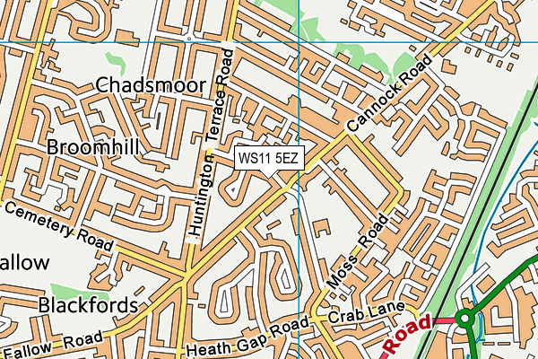 WS11 5EZ map - OS VectorMap District (Ordnance Survey) WS11 5EZ map - OS VectorMap District (Ordnance Survey)