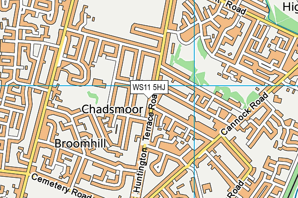 WS11 5HJ map - OS VectorMap District (Ordnance Survey) WS11 5HJ map - OS VectorMap District (Ordnance Survey)