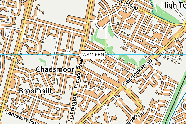 WS11 5HN map - OS VectorMap District (Ordnance Survey) WS11 5HN map - OS VectorMap District (Ordnance Survey)