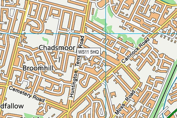 WS11 5HQ map - OS VectorMap District (Ordnance Survey)