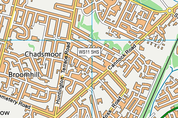 WS11 5HS map - OS VectorMap District (Ordnance Survey) WS11 5HS map - OS VectorMap District (Ordnance Survey)