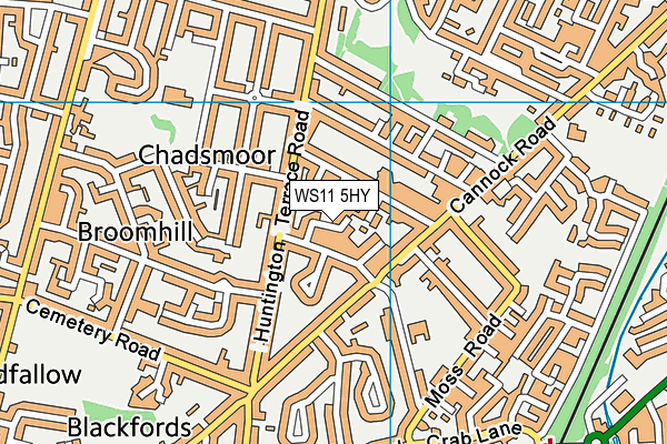 WS11 5HY map - OS VectorMap District (Ordnance Survey) WS11 5HY map - OS VectorMap District (Ordnance Survey)