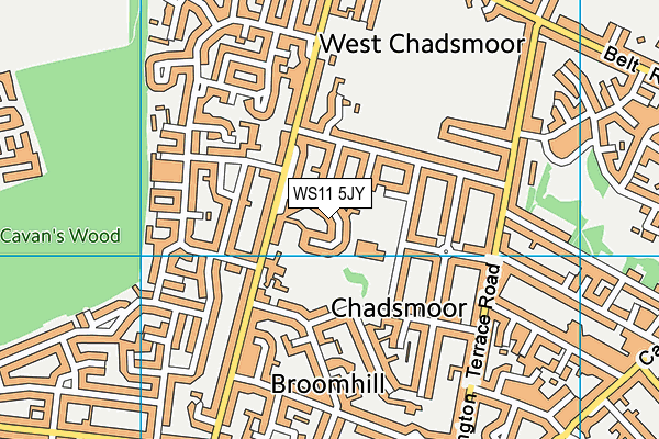WS11 5JY map - OS VectorMap District (Ordnance Survey) WS11 5JY map - OS VectorMap District (Ordnance Survey)