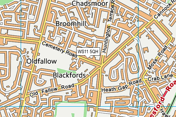 WS11 5QH map - OS VectorMap District (Ordnance Survey) WS11 5QH map - OS VectorMap District (Ordnance Survey)