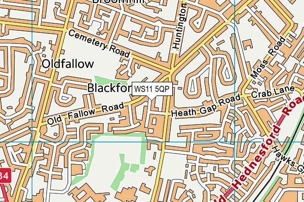 WS11 5QP map - OS VectorMap District (Ordnance Survey) WS11 5QP map - OS VectorMap District (Ordnance Survey)