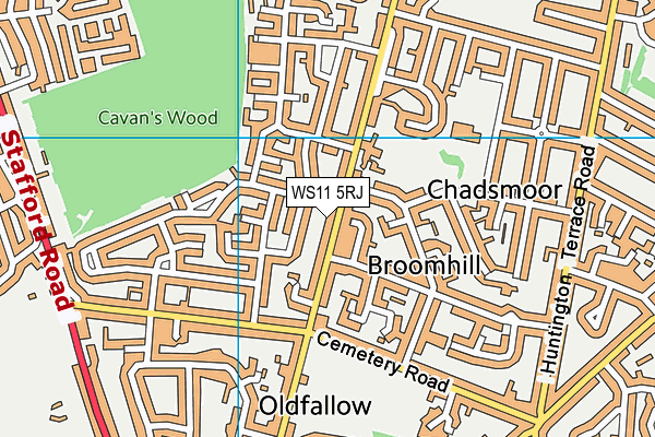 WS11 5RJ map - OS VectorMap District (Ordnance Survey) WS11 5RJ map - OS VectorMap District (Ordnance Survey)
