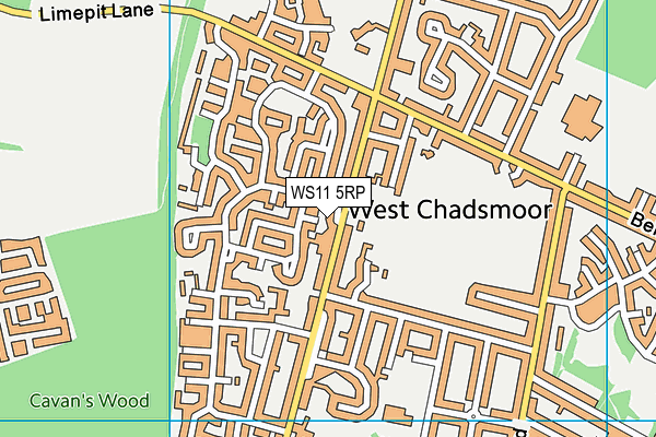 WS11 5RP map - OS VectorMap District (Ordnance Survey) WS11 5RP map - OS VectorMap District (Ordnance Survey)