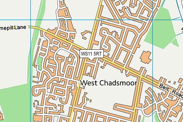 WS11 5RT map - OS VectorMap District (Ordnance Survey) WS11 5RT map - OS VectorMap District (Ordnance Survey)