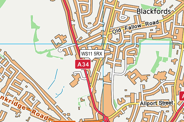 WS11 5RX map - OS VectorMap District (Ordnance Survey) WS11 5RX map - OS VectorMap District (Ordnance Survey)