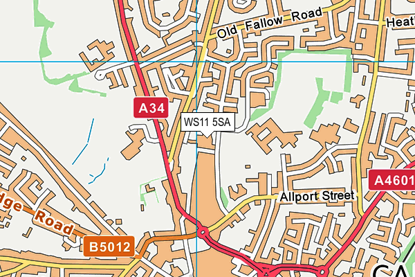 WS11 5SA map - OS VectorMap District (Ordnance Survey) WS11 5SA map - OS VectorMap District (Ordnance Survey)