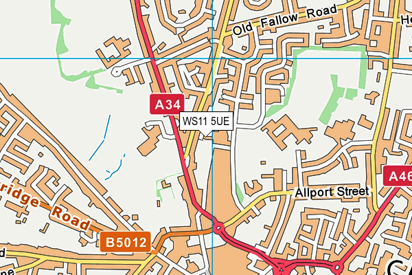 WS11 5UE map - OS VectorMap District (Ordnance Survey)