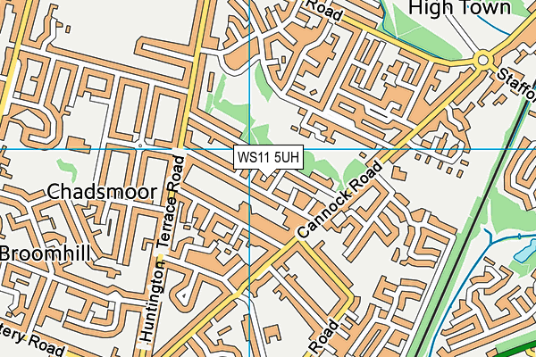 WS11 5UH map - OS VectorMap District (Ordnance Survey) WS11 5UH map - OS VectorMap District (Ordnance Survey)