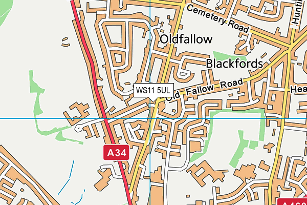 WS11 5UL map - OS VectorMap District (Ordnance Survey) WS11 5UL map - OS VectorMap District (Ordnance Survey)