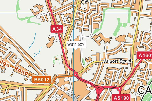 WS11 5XY map - OS VectorMap District (Ordnance Survey)