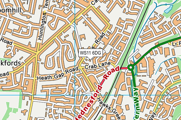 WS11 6DG map - OS VectorMap District (Ordnance Survey) WS11 6DG map - OS VectorMap District (Ordnance Survey)