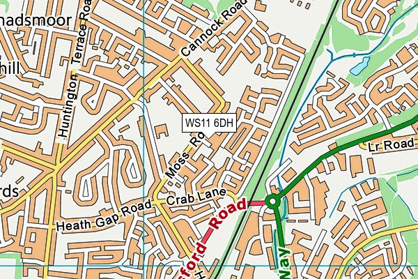 WS11 6DH map - OS VectorMap District (Ordnance Survey) WS11 6DH map - OS VectorMap District (Ordnance Survey)