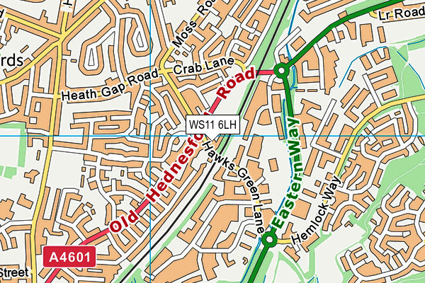 WS11 6LH map - OS VectorMap District (Ordnance Survey) WS11 6LH map - OS VectorMap District (Ordnance Survey)