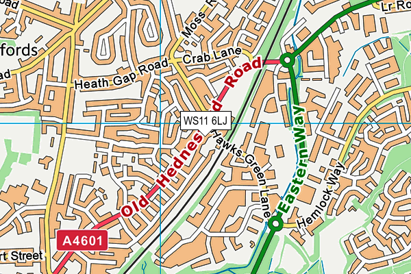 WS11 6LJ map - OS VectorMap District (Ordnance Survey) WS11 6LJ map - OS VectorMap District (Ordnance Survey)