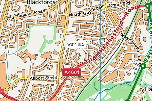 WS11 6LQ map - OS VectorMap District (Ordnance Survey) WS11 6LQ map - OS VectorMap District (Ordnance Survey)