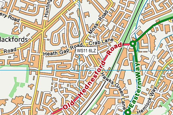 WS11 6LZ map - OS VectorMap District (Ordnance Survey) WS11 6LZ map - OS VectorMap District (Ordnance Survey)