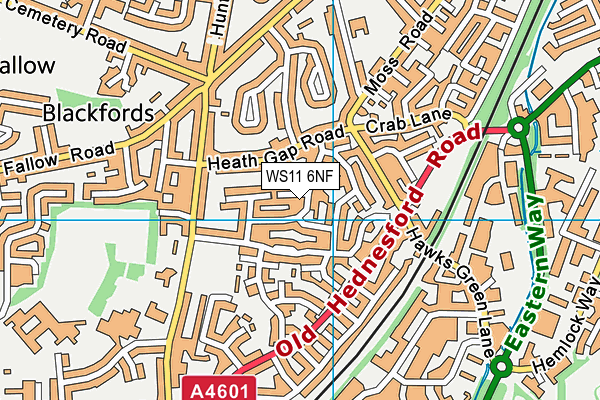 WS11 6NF map - OS VectorMap District (Ordnance Survey) WS11 6NF map - OS VectorMap District (Ordnance Survey)