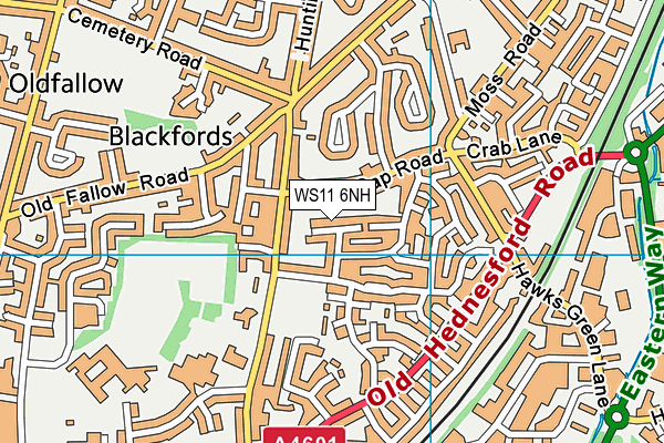 WS11 6NH map - OS VectorMap District (Ordnance Survey)