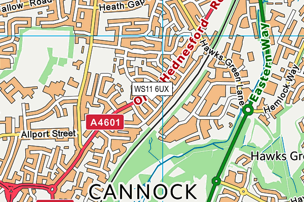 WS11 6UX map - OS VectorMap District (Ordnance Survey) WS11 6UX map - OS VectorMap District (Ordnance Survey)