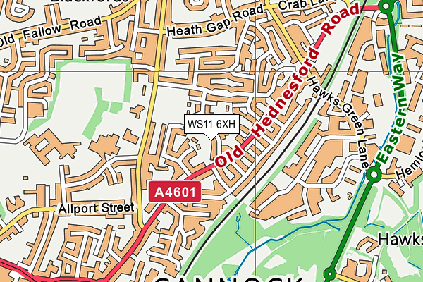 WS11 6XH map - OS VectorMap District (Ordnance Survey) WS11 6XH map - OS VectorMap District (Ordnance Survey)