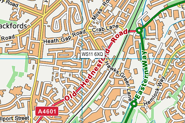 WS11 6XQ map - OS VectorMap District (Ordnance Survey) WS11 6XQ map - OS VectorMap District (Ordnance Survey)