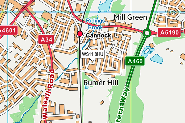 WS11 8HU map - OS VectorMap District (Ordnance Survey) WS11 8HU map - OS VectorMap District (Ordnance Survey)