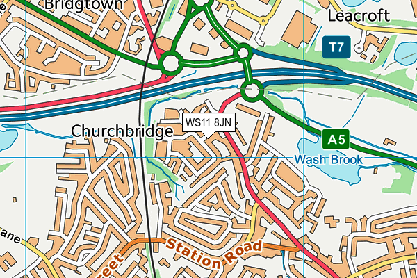 WS11 8JN map - OS VectorMap District (Ordnance Survey)