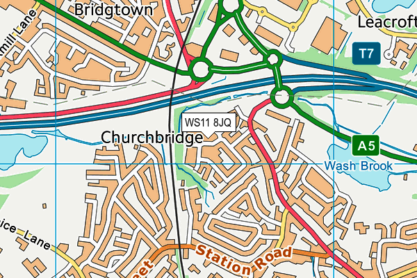 WS11 8JQ map - OS VectorMap District (Ordnance Survey)