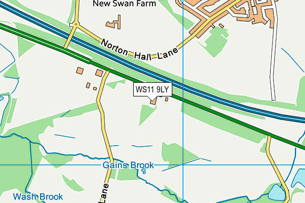 WS11 9LY map - OS VectorMap District (Ordnance Survey) WS11 9LY map - OS VectorMap District (Ordnance Survey)