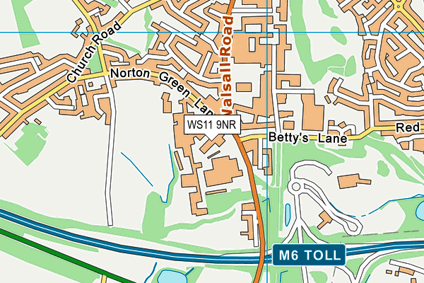 WS11 9NR map - OS VectorMap District (Ordnance Survey) WS11 9NR map - OS VectorMap District (Ordnance Survey)