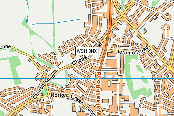 WS11 9NX map - OS VectorMap District (Ordnance Survey) WS11 9NX map - OS VectorMap District (Ordnance Survey)