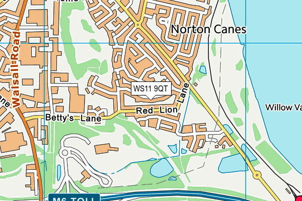 WS11 9QT map - OS VectorMap District (Ordnance Survey) WS11 9QT map - OS VectorMap District (Ordnance Survey)